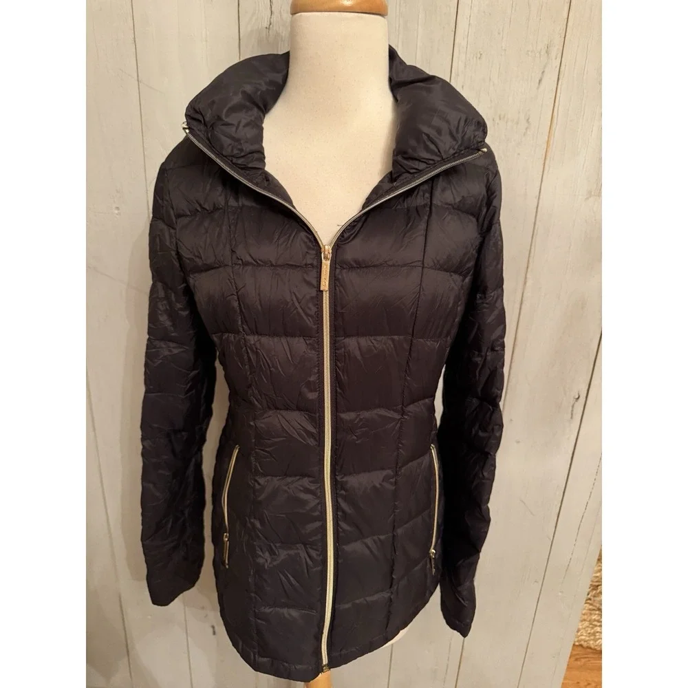 MICHAEL KORS Women‎ Quilted M Packable Hooded Down Puffer Jacket Coat 190$ B11